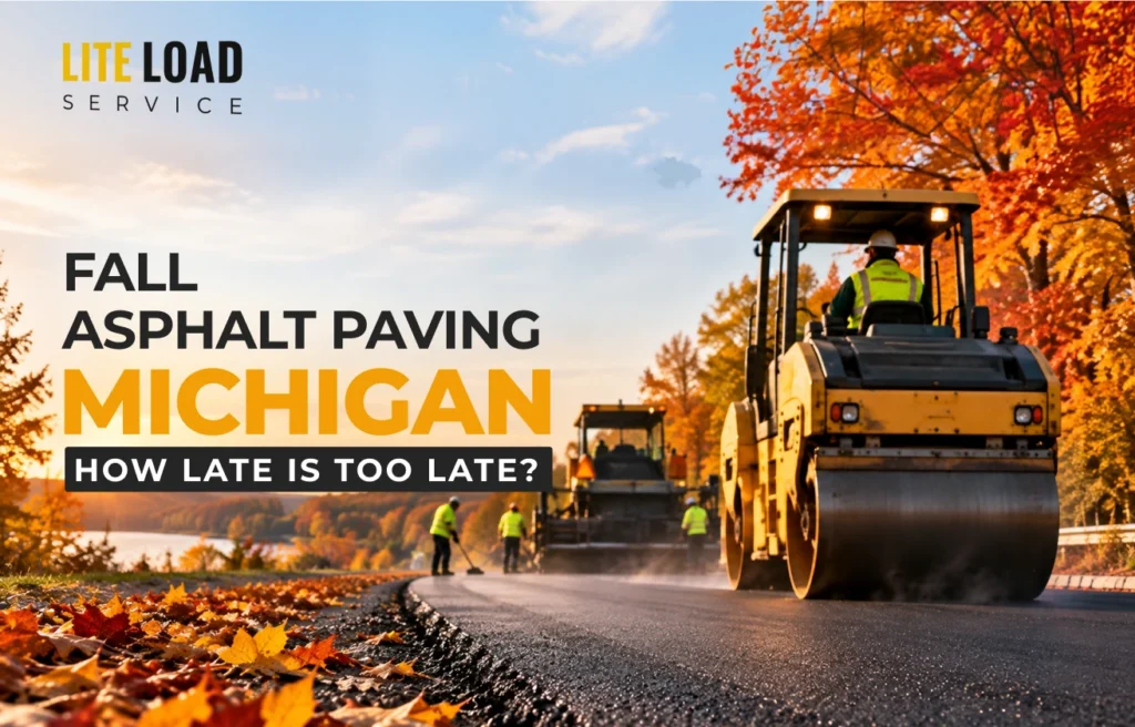 Fall asphalt paving in Michigan