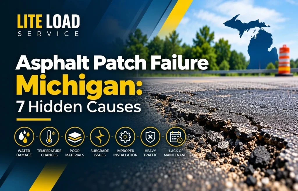 Asphalt patch failure in Michigan causing repeat pavement repairs