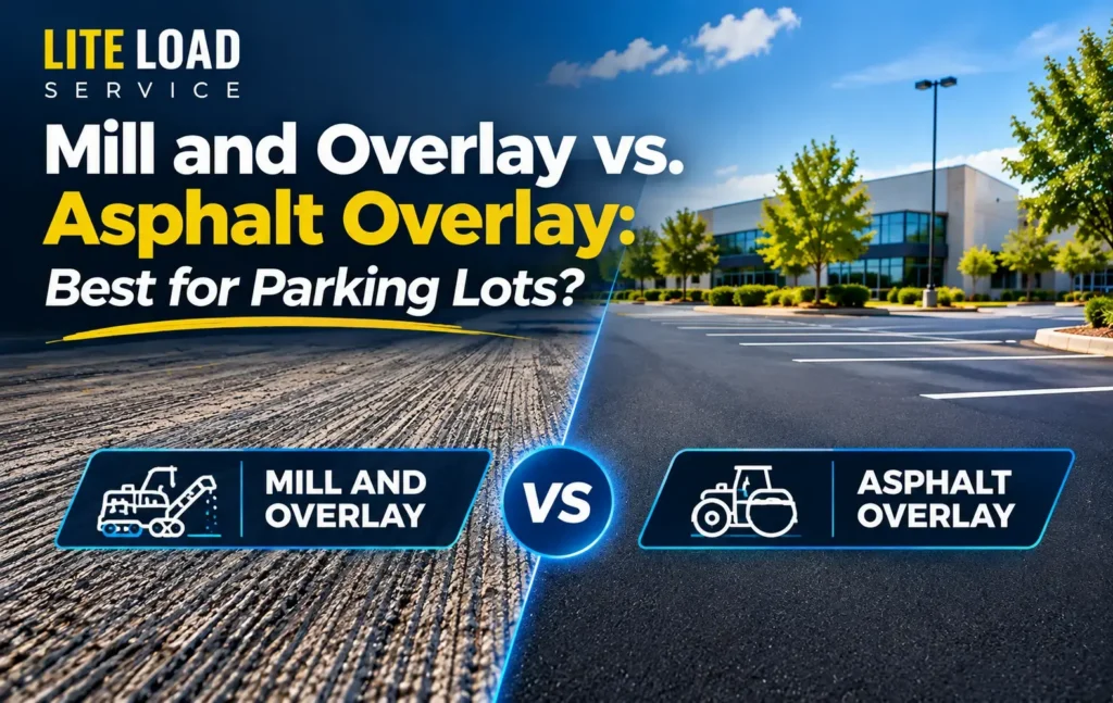 Mill and overlay vs. asphalt overlay for parking lot resurfacing and pavement repair