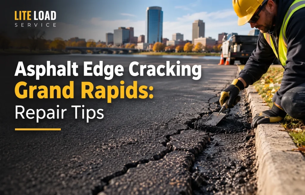 Preventing asphalt edge cracking in Grand Rapids parking lots with proper pavement maintenance